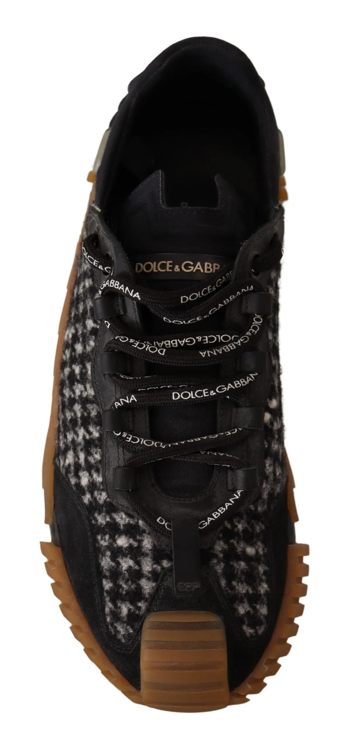 Dolce & Gabbana Black White Fabric Lace Up NS1 Sneakers - EU39/US6 - Sneakers