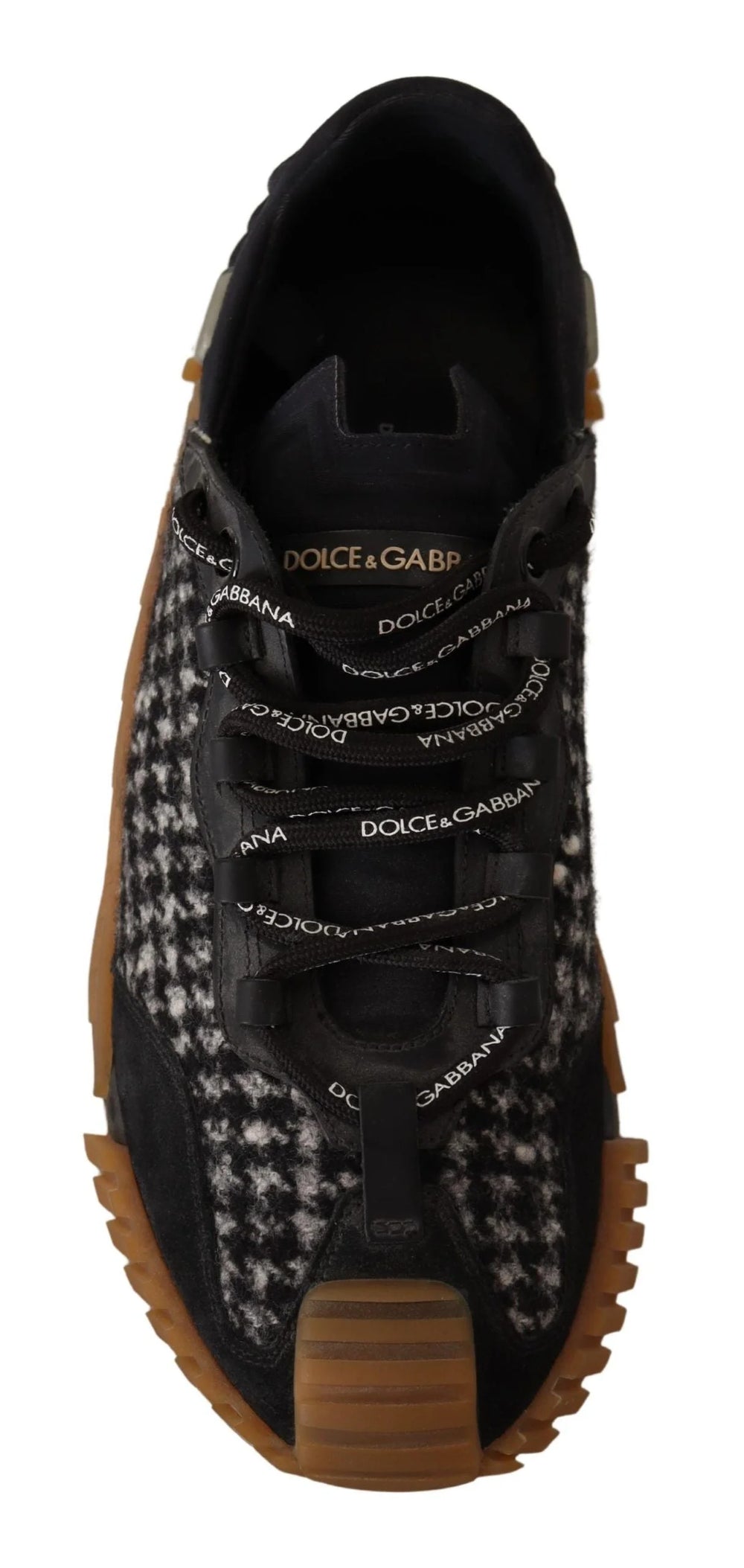 Dolce & Gabbana Black White Fabric Lace Up NS1 Sneakers - EU39/US6 - Sneakers