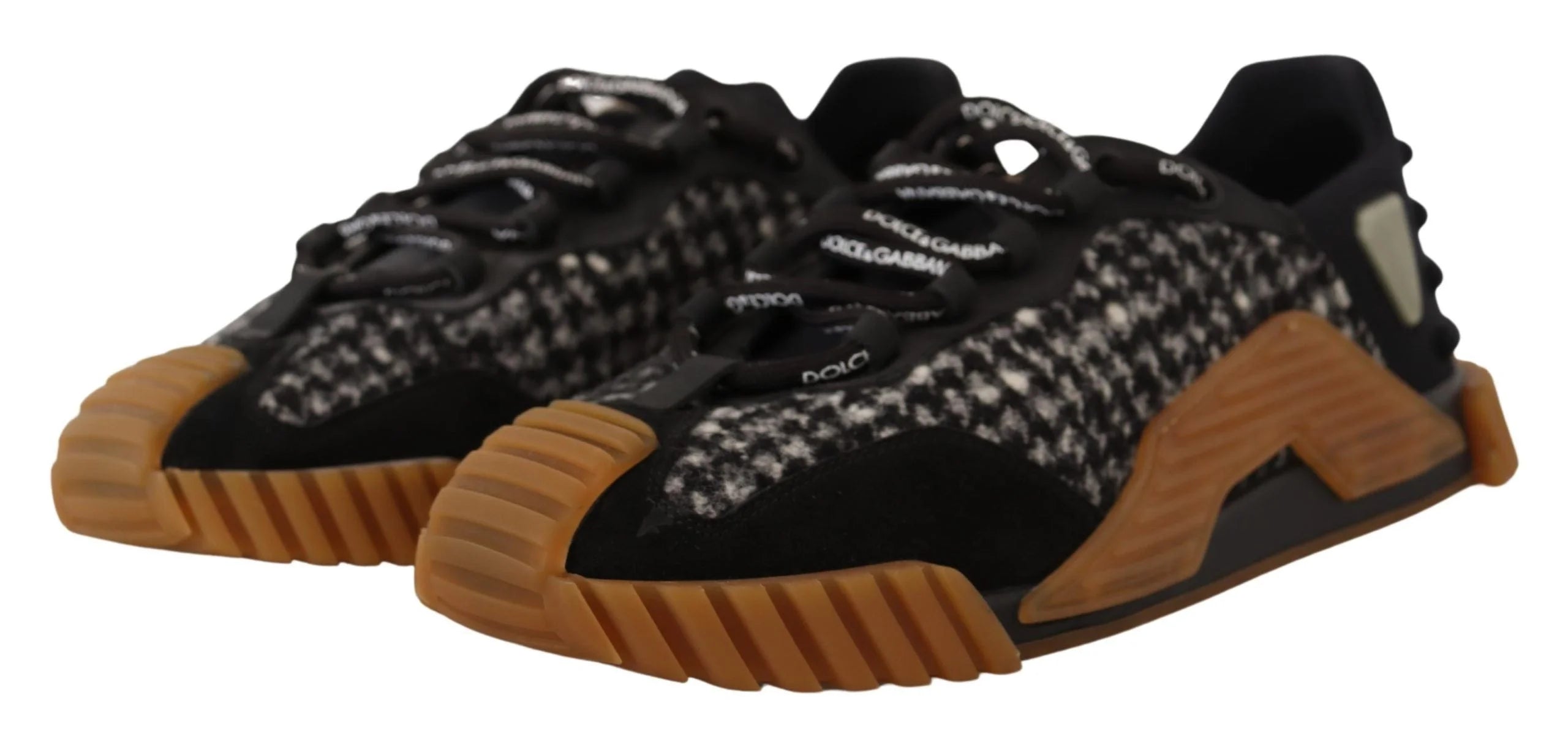 Dolce & Gabbana Black White Fabric Lace Up NS1 Sneakers - EU39/US6 - Sneakers