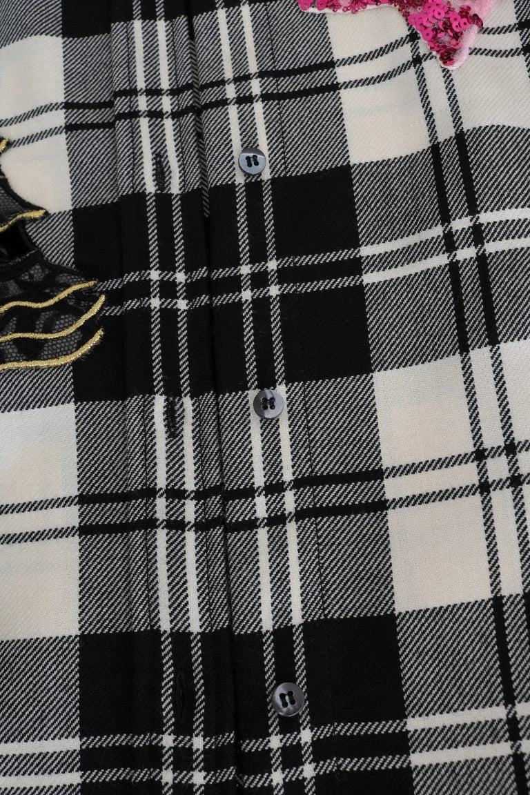 Dolce & Gabbana Black White Fairy Tale Crystal Shirt - IT42|M - Shirts