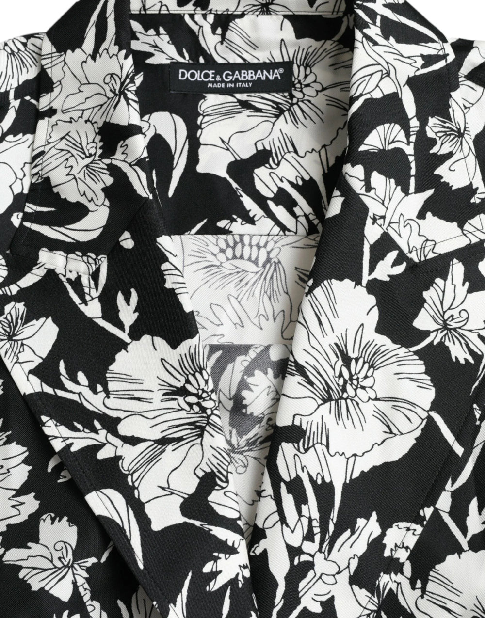 Dolce & Gabbana Black White Floral Button Down Casual Shirt - IT37 | XS - Shirts