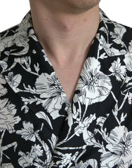 Dolce & Gabbana Black White Floral Button Down Casual Shirt - IT37 | XS - Shirts