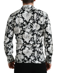 Dolce & Gabbana Black White Floral Button Down Casual Shirt - IT37 | XS - Shirts
