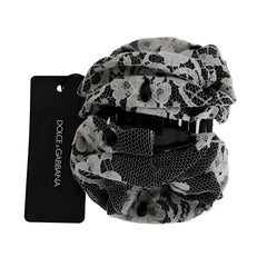 Dolce & Gabbana Black White Floral Lace Crystal Hair Claw - Hair Pins Claws & Clips