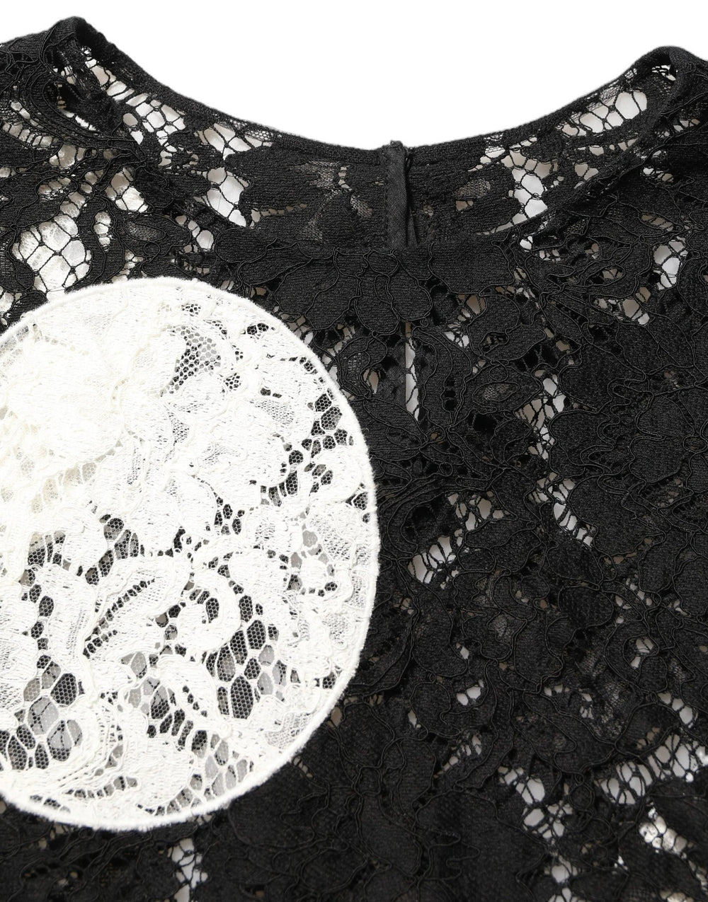 Dolce & Gabbana Black White Floral Lace Short Sleeve Blouse Top