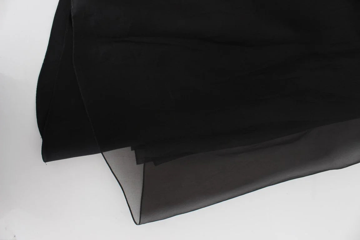 Dolce & Gabbana Black White Floral Silk Sheath Gown Dress - IT40|S - Dresses