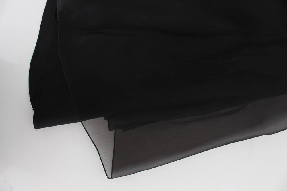 Dolce & Gabbana Black White Floral Silk Sheath Gown Dress - IT40|S - Dresses