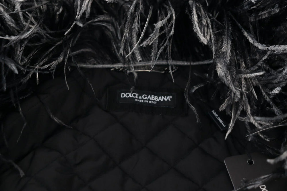Dolce & Gabbana Black White Fur Shearling Full Zip Jacket - IT52 | L - Sport Jackets