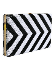 Dolce & Gabbana Black White Gold Frame Clutch Evening Party Purse Bag - Clutch Bags