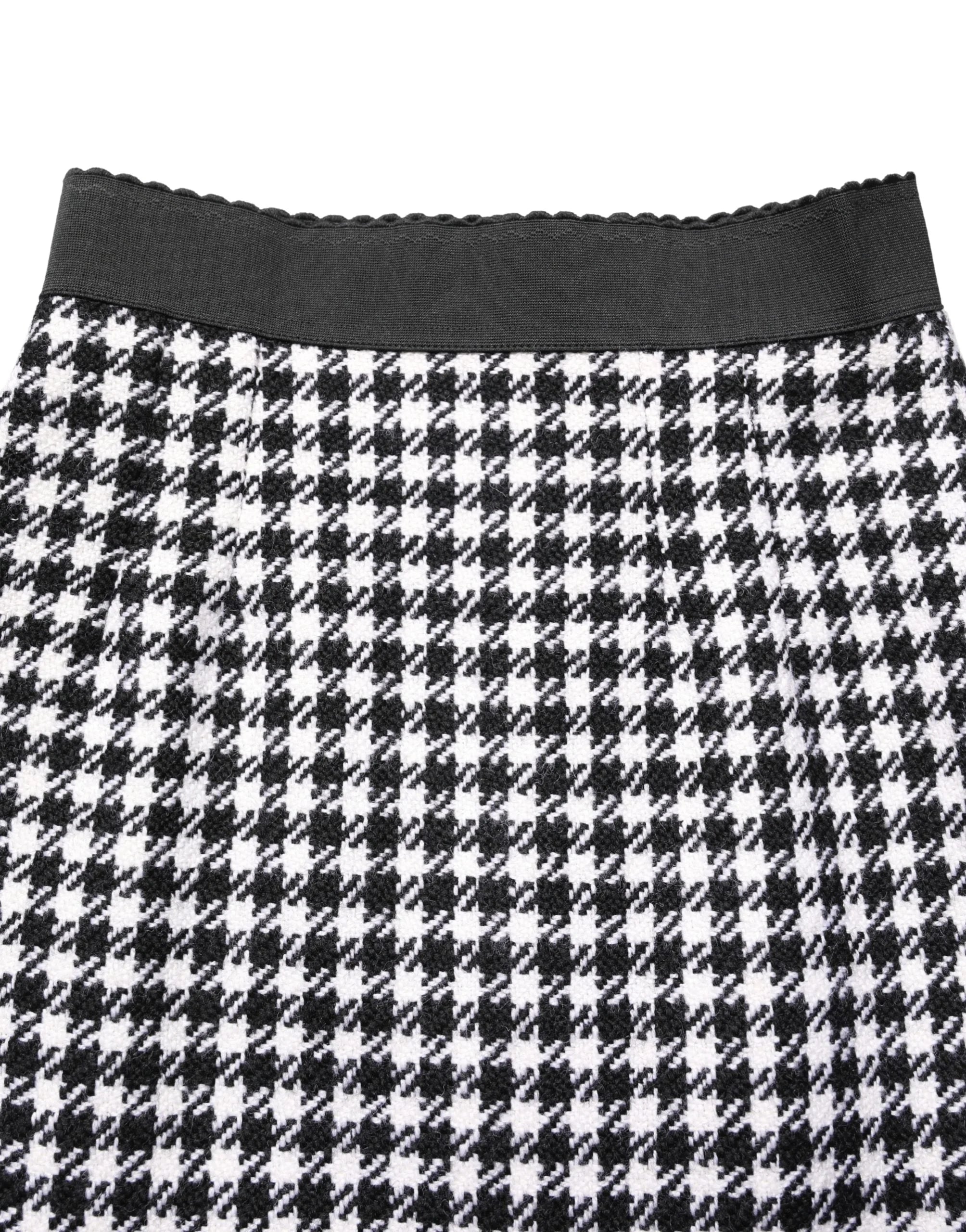 Dolce & Gabbana Black White Houndstooth HighWaist Mini Skirt