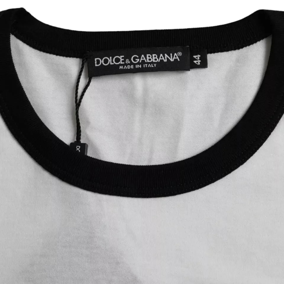 Dolce & Gabbana Black White Jazz Print Cotton Short Sleeves T-shirt - IT44 | XS - T-Shirts