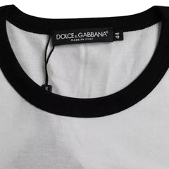 Dolce & Gabbana Black White Jazz Print Cotton Short Sleeves T-shirt - IT44 | XS - T-Shirts