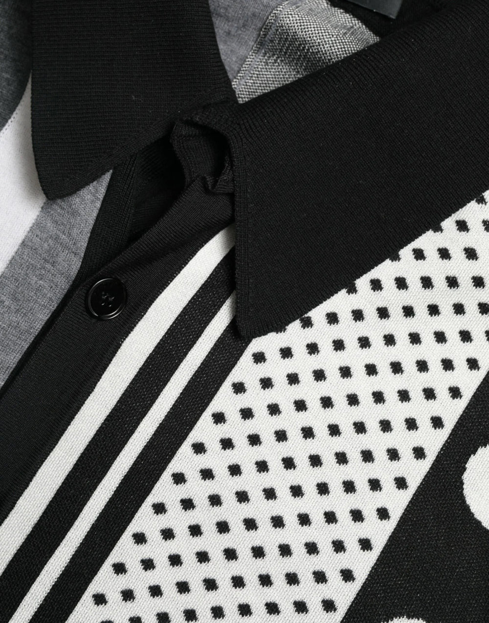 Dolce & Gabbana Black White Jumper Cardigan Polo Sweater - Cardigans