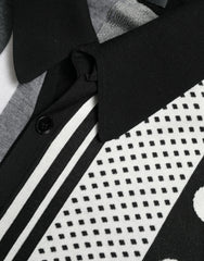 Dolce & Gabbana Black White Jumper Cardigan Polo Sweater - Cardigans