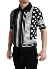 Dolce & Gabbana Black White Jumper Cardigan Polo Sweater - Cardigans
