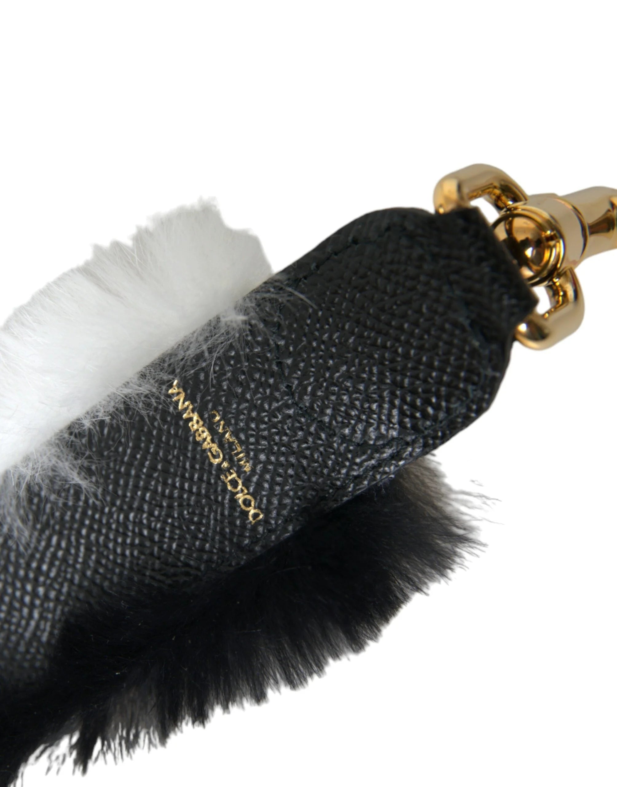 Dolce & Gabbana Black White Lapin Fur Accessory Shoulder Strap - Handbag & Wallet Accessories