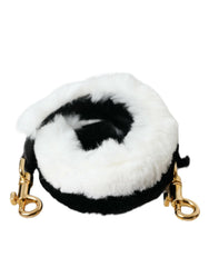 Dolce & Gabbana Black White Lapin Fur Accessory Shoulder Strap - Handbag & Wallet Accessories