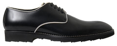 Dolce & Gabbana Black White Leather Formal Dress Shoes - EU39.5/US6.5 - Shoes