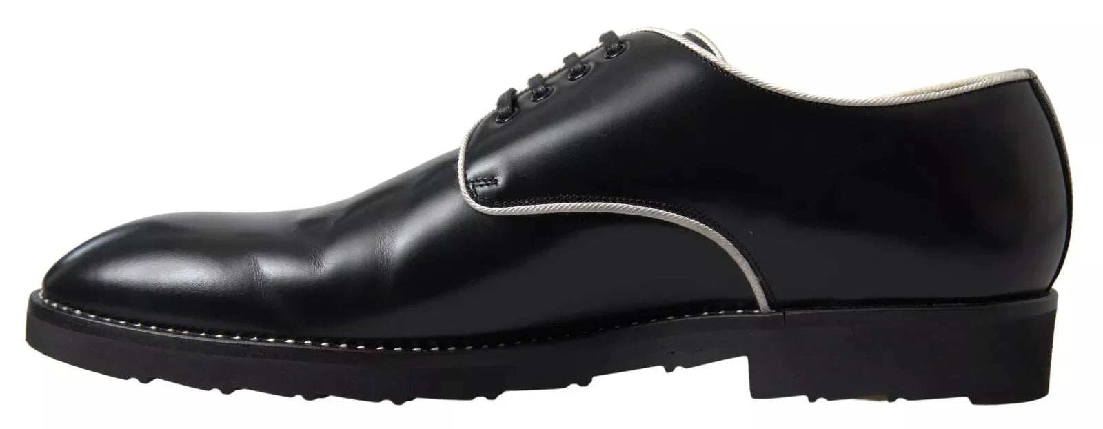 Dolce & Gabbana Black White Leather Formal Dress Shoes - EU39.5/US6.5 - Shoes