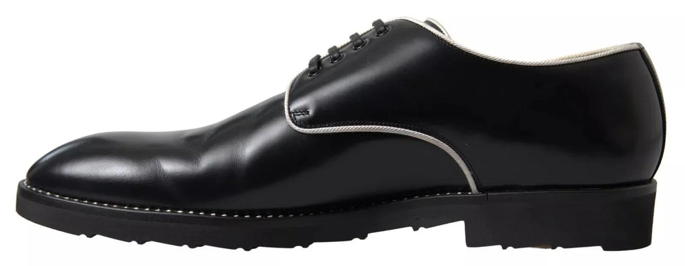 Dolce & Gabbana Black White Leather Formal Dress Shoes - EU39.5/US6.5 - Shoes