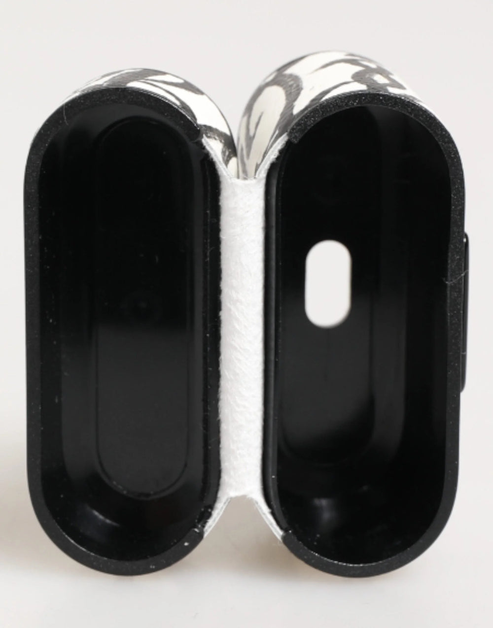 Dolce & Gabbana Black White Leather Monogram Print Logo Holder Airpods Case - Headphone Carrying Cases