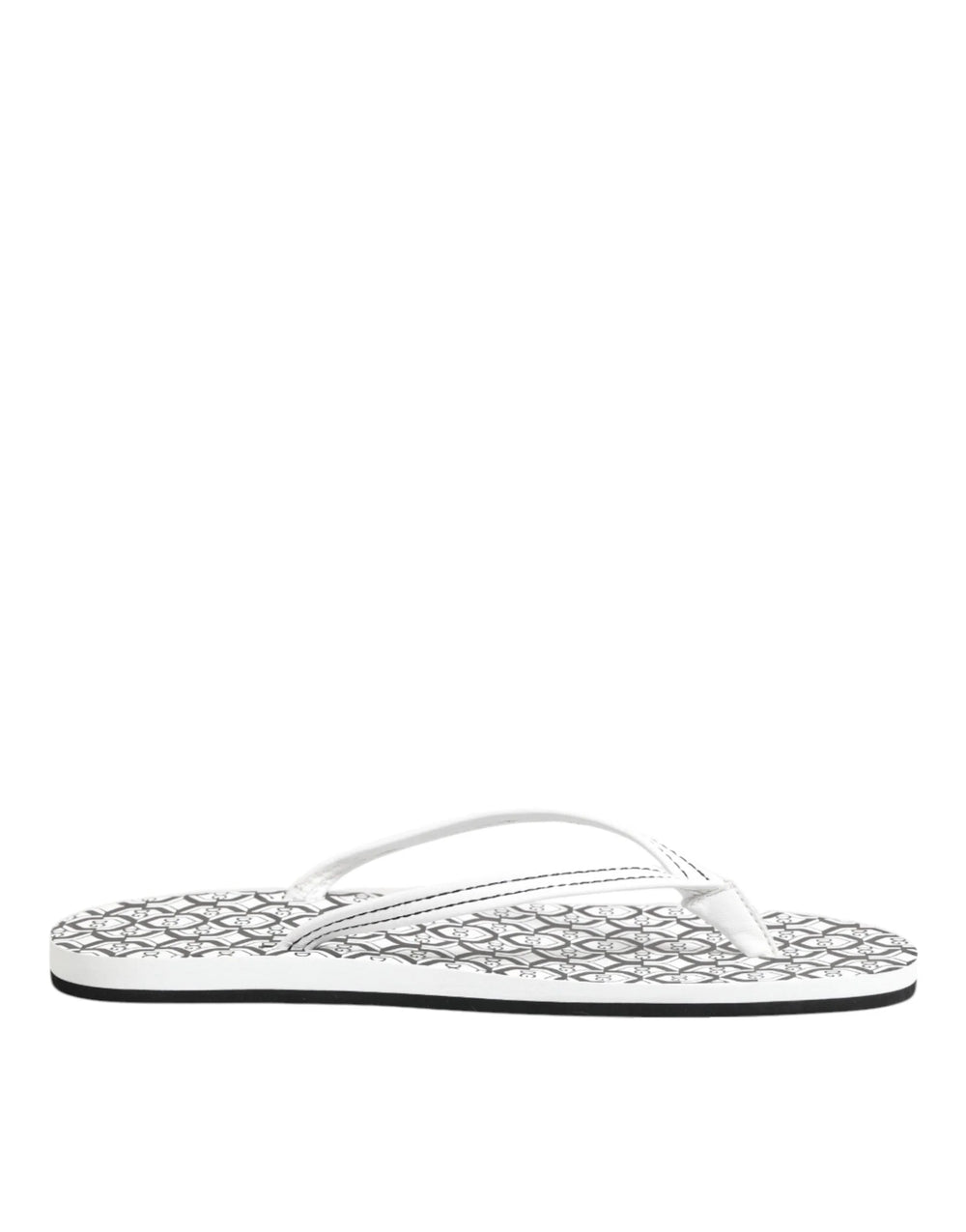Dolce & Gabbana Black White Logo Beachwear Flats Slipper Shoes - EU44/US11 - Sandals