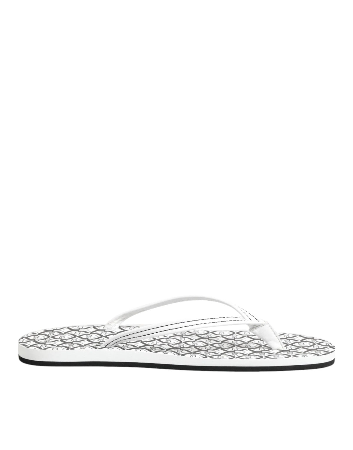 Dolce & Gabbana Black White Logo Beachwear Flats Slipper Shoes - EU44/US11 - Sandals