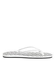 Dolce & Gabbana Black White Logo Beachwear Flats Slipper Shoes - EU44/US11 - Sandals