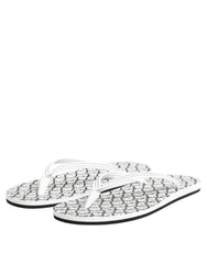 Dolce & Gabbana Black White Logo Beachwear Flats Slipper Shoes - EU44/US11 - Sandals