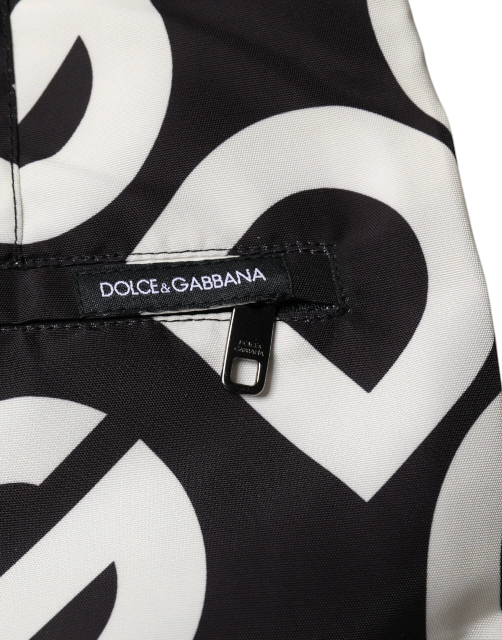 Dolce & Gabbana Black White Logo Beachwear Shorts Swimwear - IT44 | XS - Swim Boxers