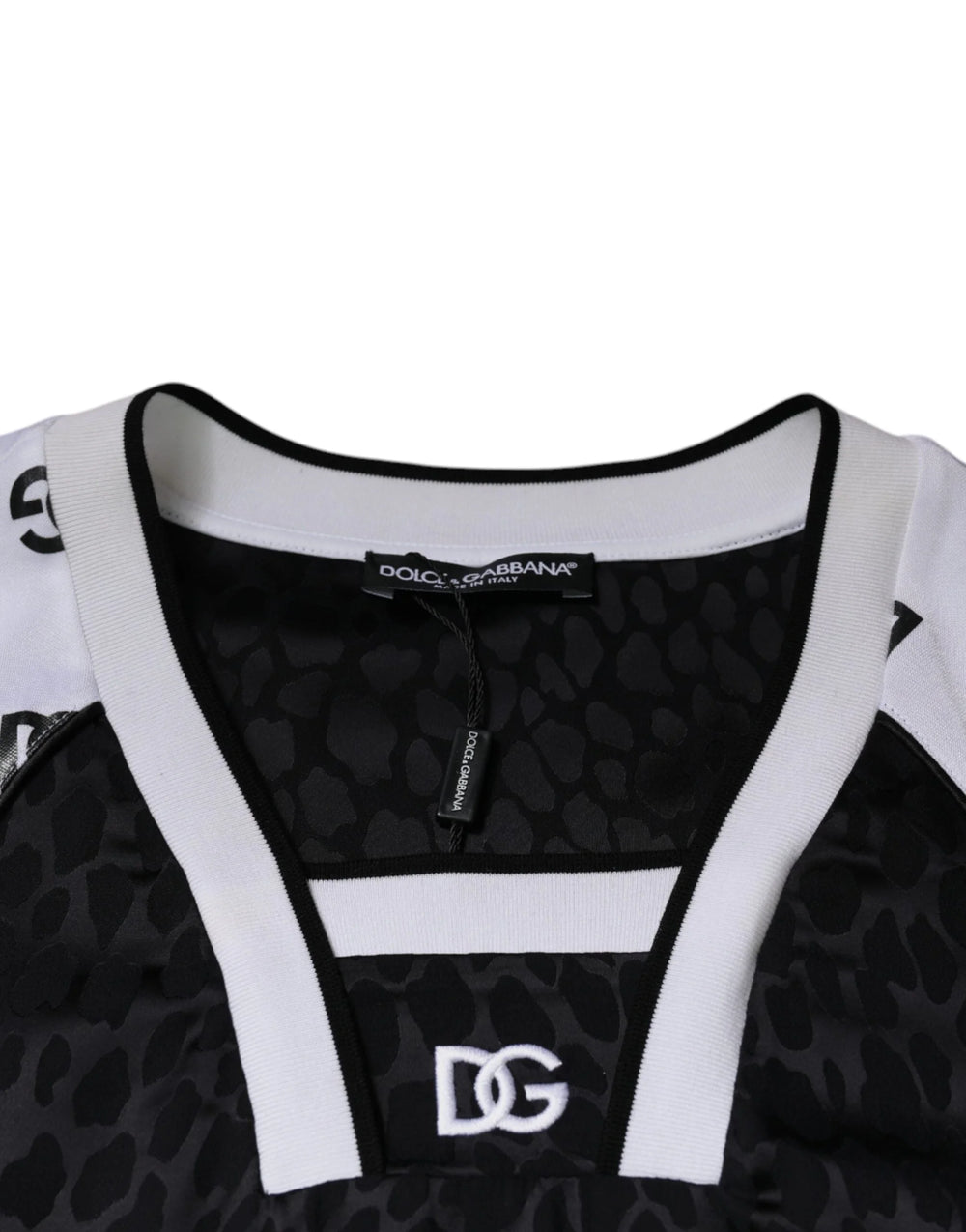 Dolce & Gabbana Black White Logo Men Short Sleeves T-shirt - IT52 | XL - T-Shirts