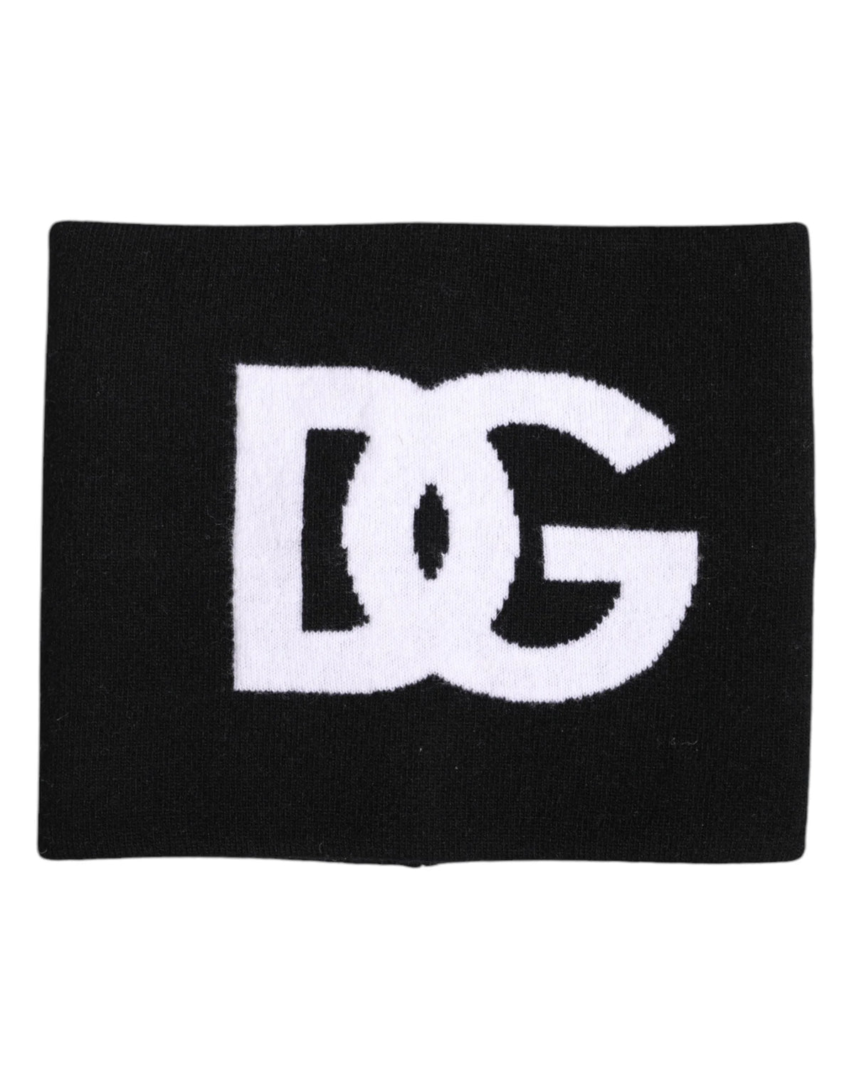 Dolce & Gabbana Black White Logo Print Knitted Neck Warmer Scarf - Neck Gaiters