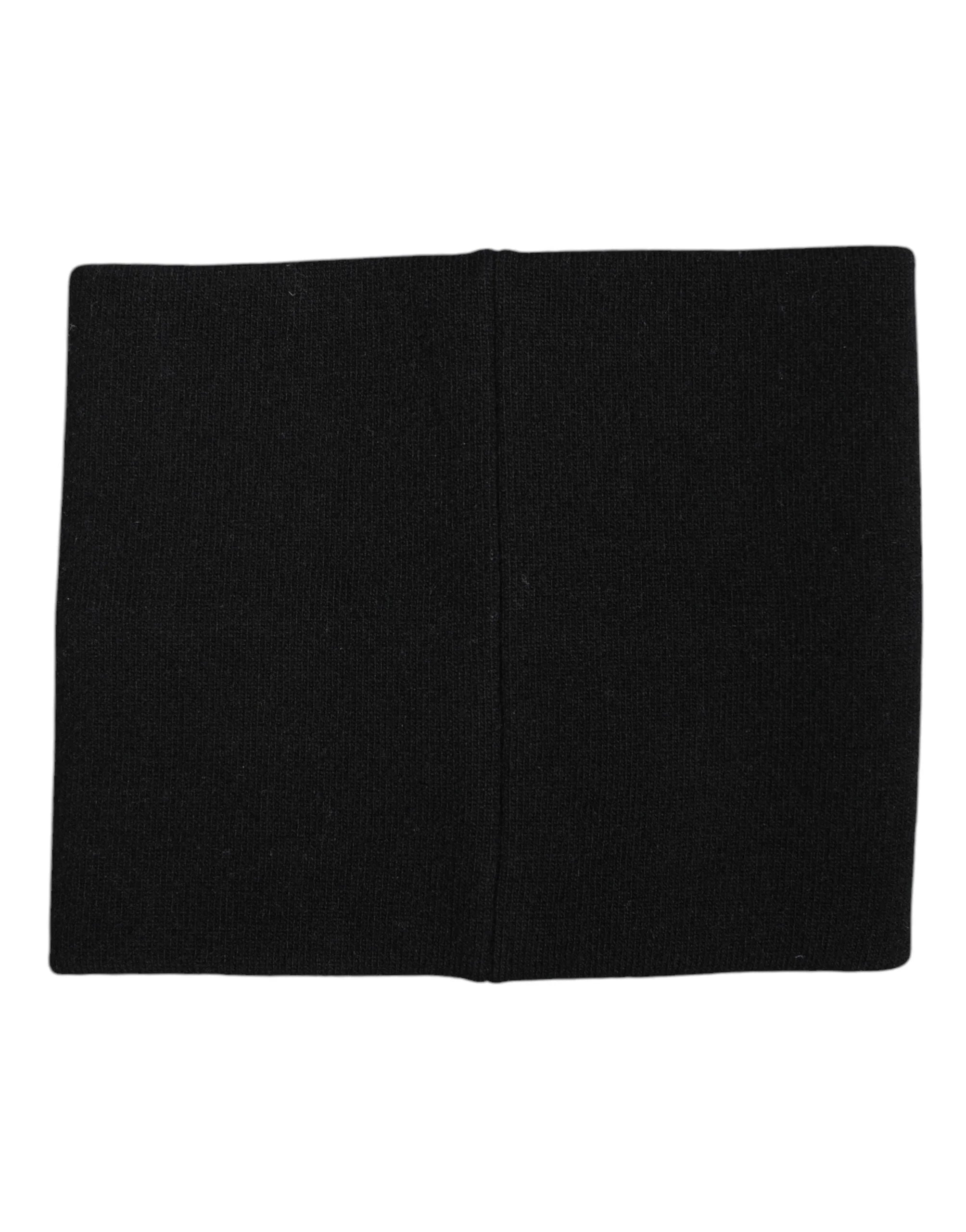 Dolce & Gabbana Black White Logo Print Knitted Neck Warmer Scarf - Neck Gaiters