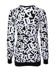 Dolce & Gabbana Black White Logo Print Women Pullover Sweater - IT40|S - Sweaters