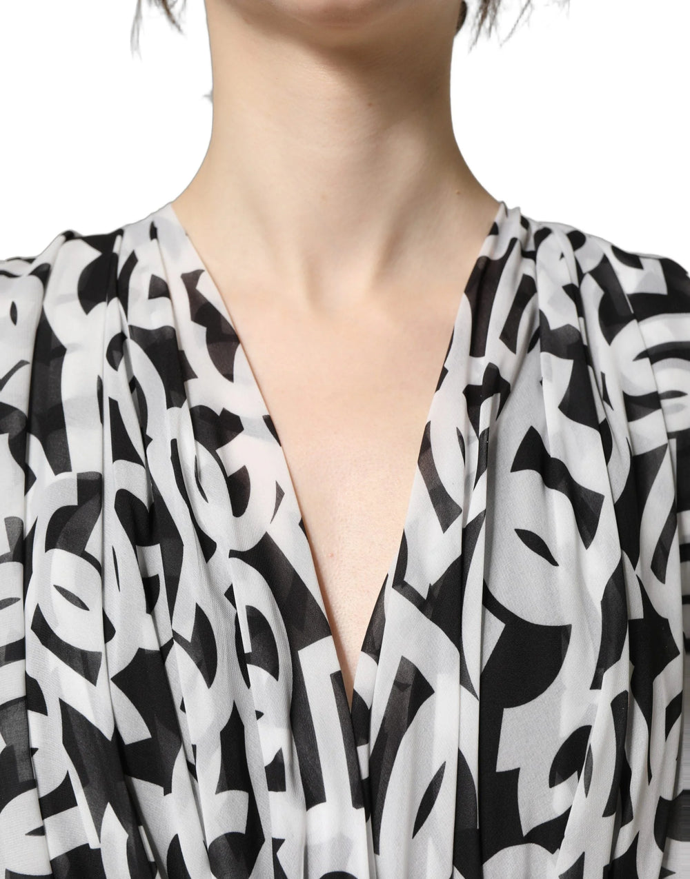 Dolce & Gabbana Black White Logo Sleeveless Floor Length Maxi Dress - IT40|S