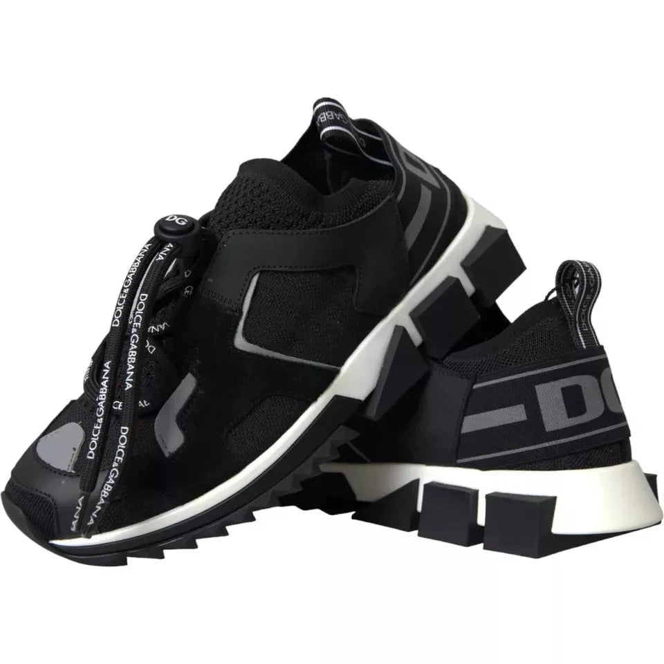 Dolce & Gabbana Sorte og hvide sneakers med logo Sorrento