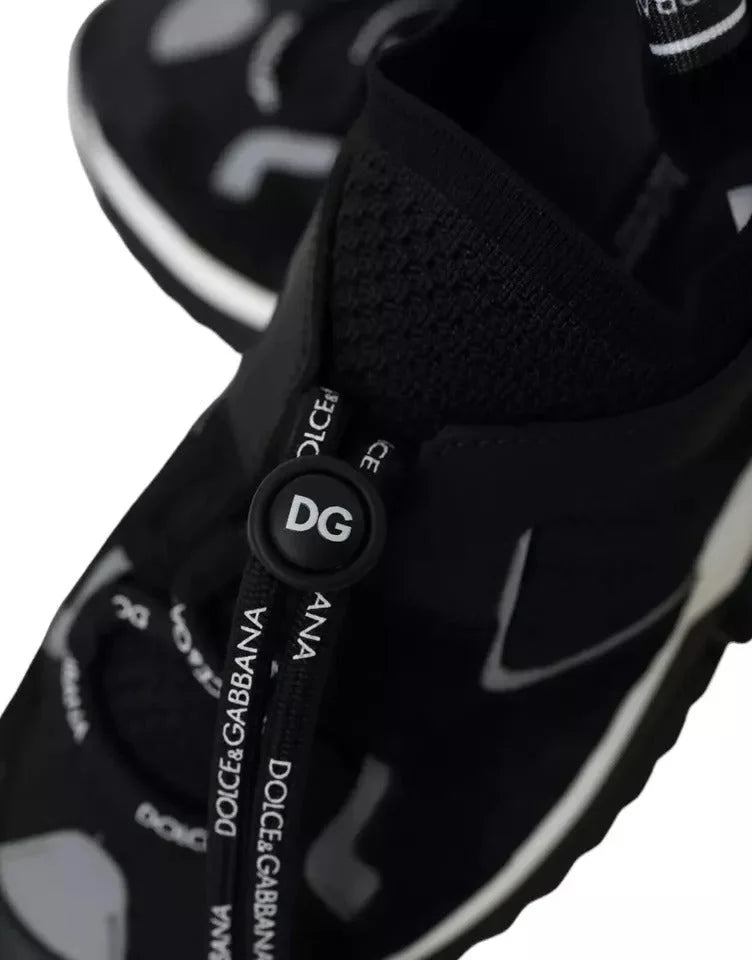 Dolce & Gabbana Sorte og hvide sneakers med logo Sorrento