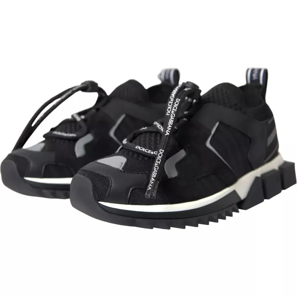 Dolce & Gabbana Sorte og hvide sneakers med logo Sorrento