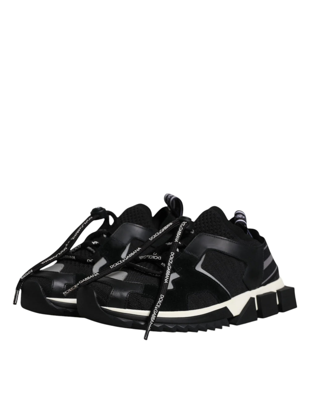 Dolce & Gabbana Black White Logo Sorrento Mens Sneakers Shoes - EU39/US6 - Sneakers
