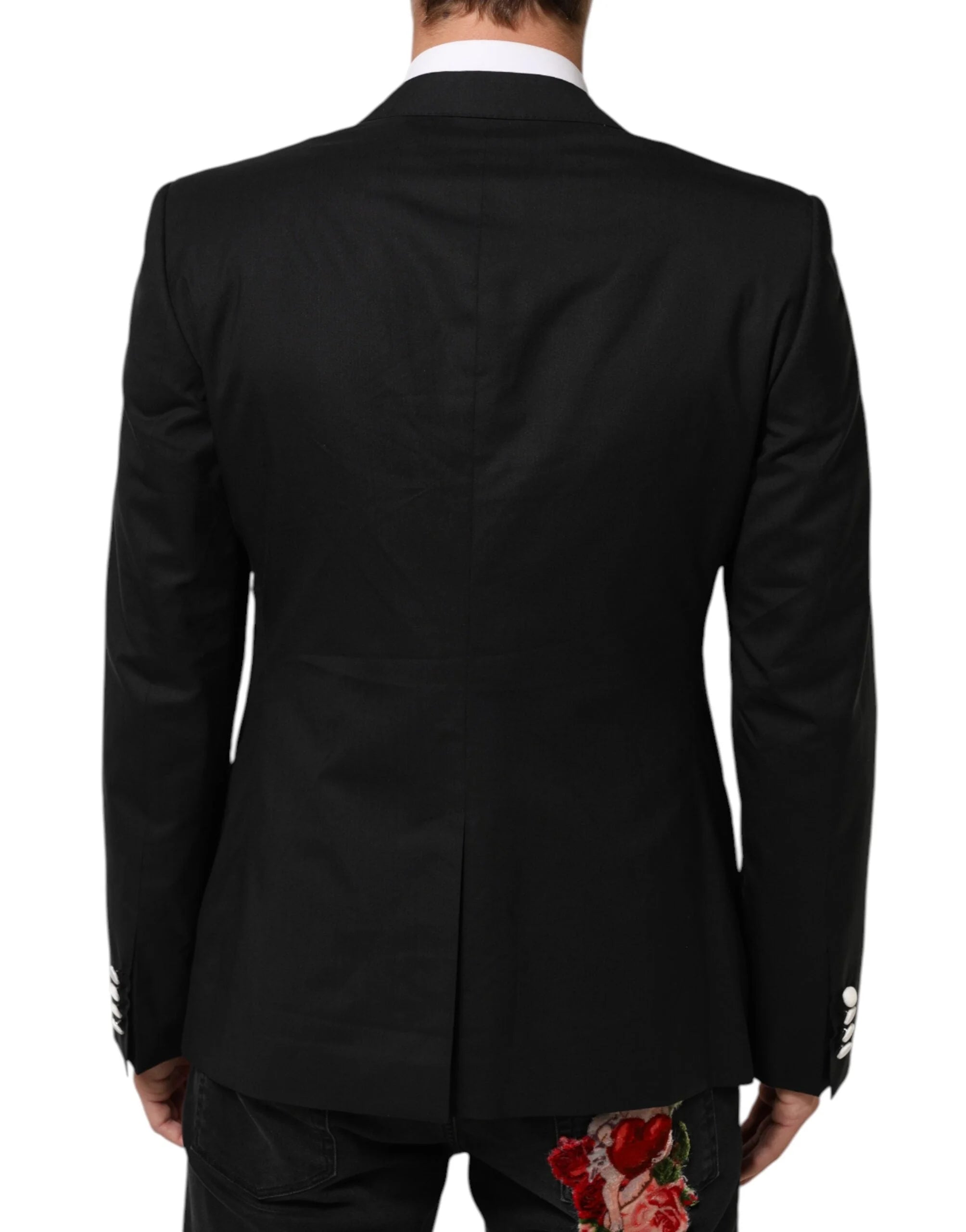 Dolce & Gabbana Black White MARTINI 1 Button Men Suit Blazer - IT50 | L - Sport Jackets