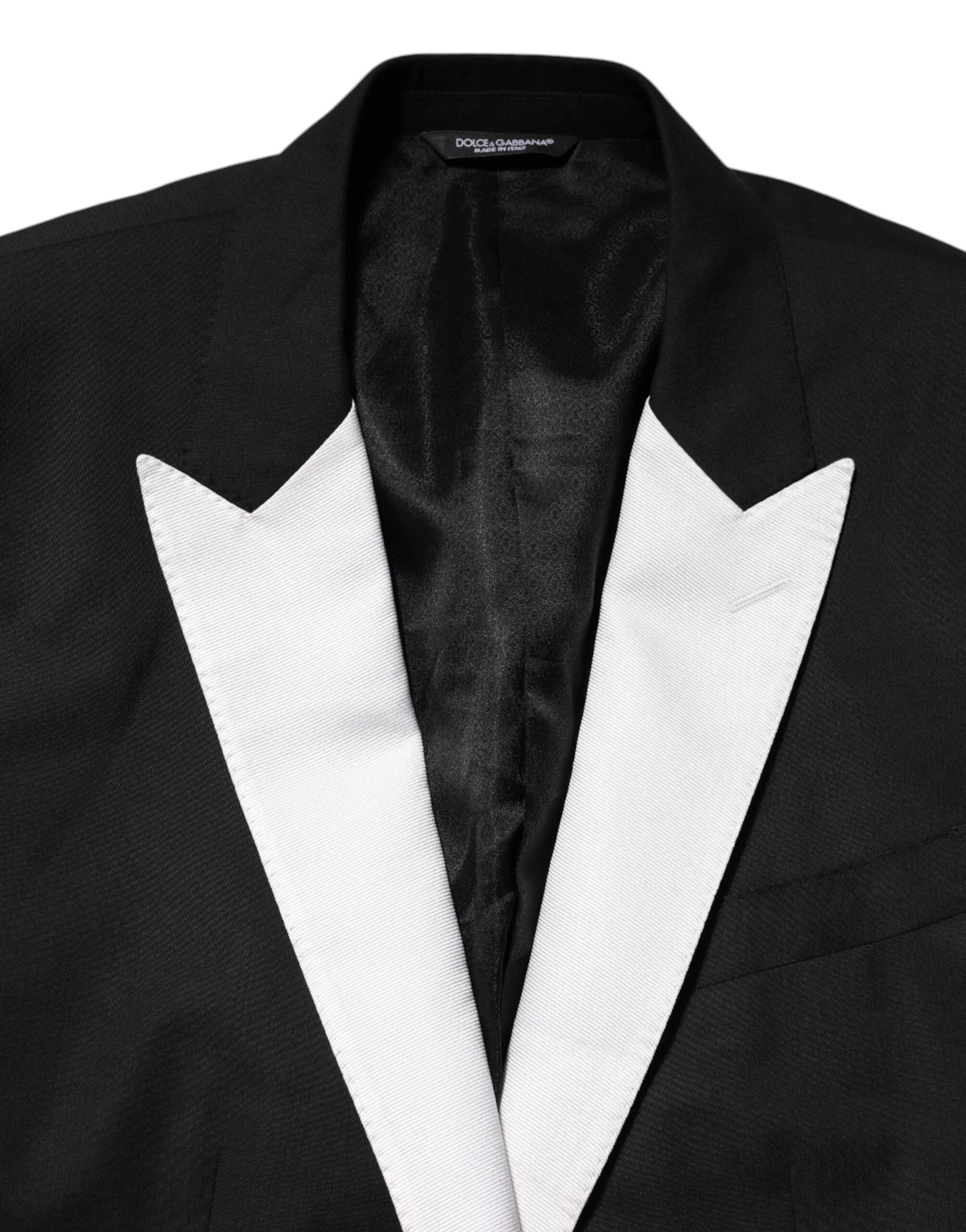 Dolce & Gabbana Black White MARTINI 1 Button Men Suit Blazer - IT50 | L - Sport Jackets