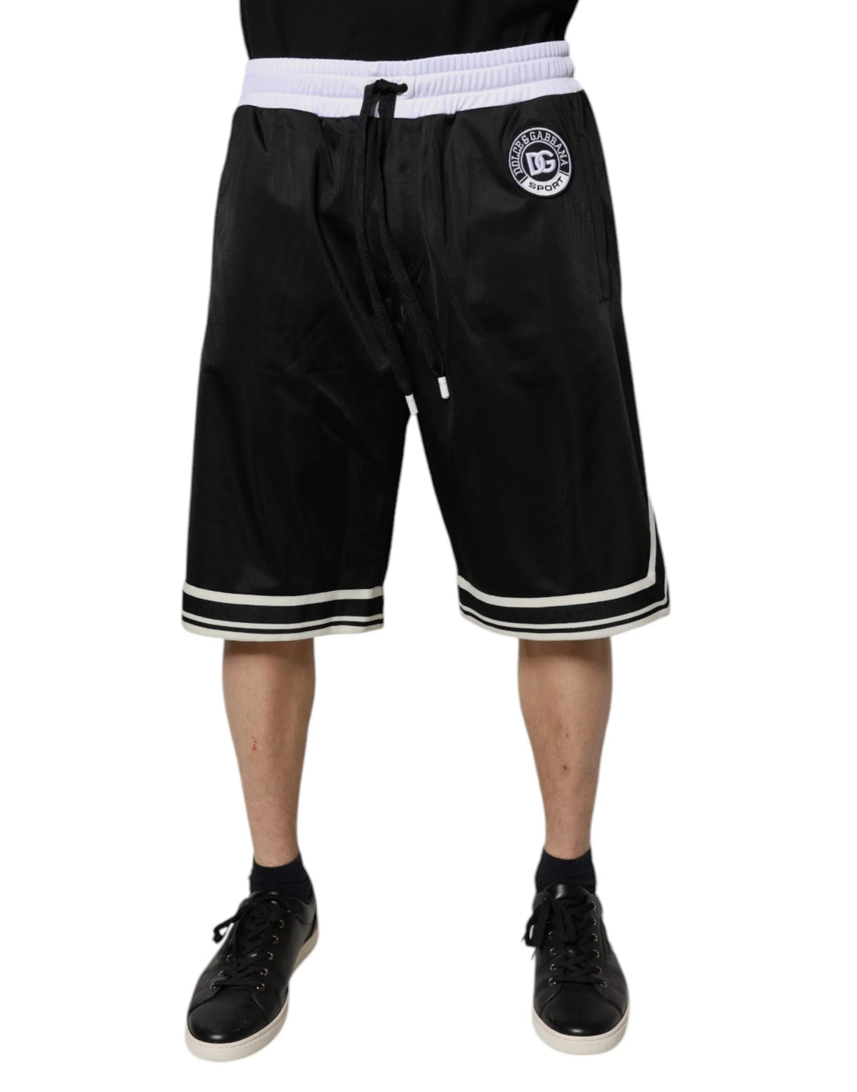 Dolce & Gabbana Black White Men Bermuda Sweatshorts Shorts - Bermudas