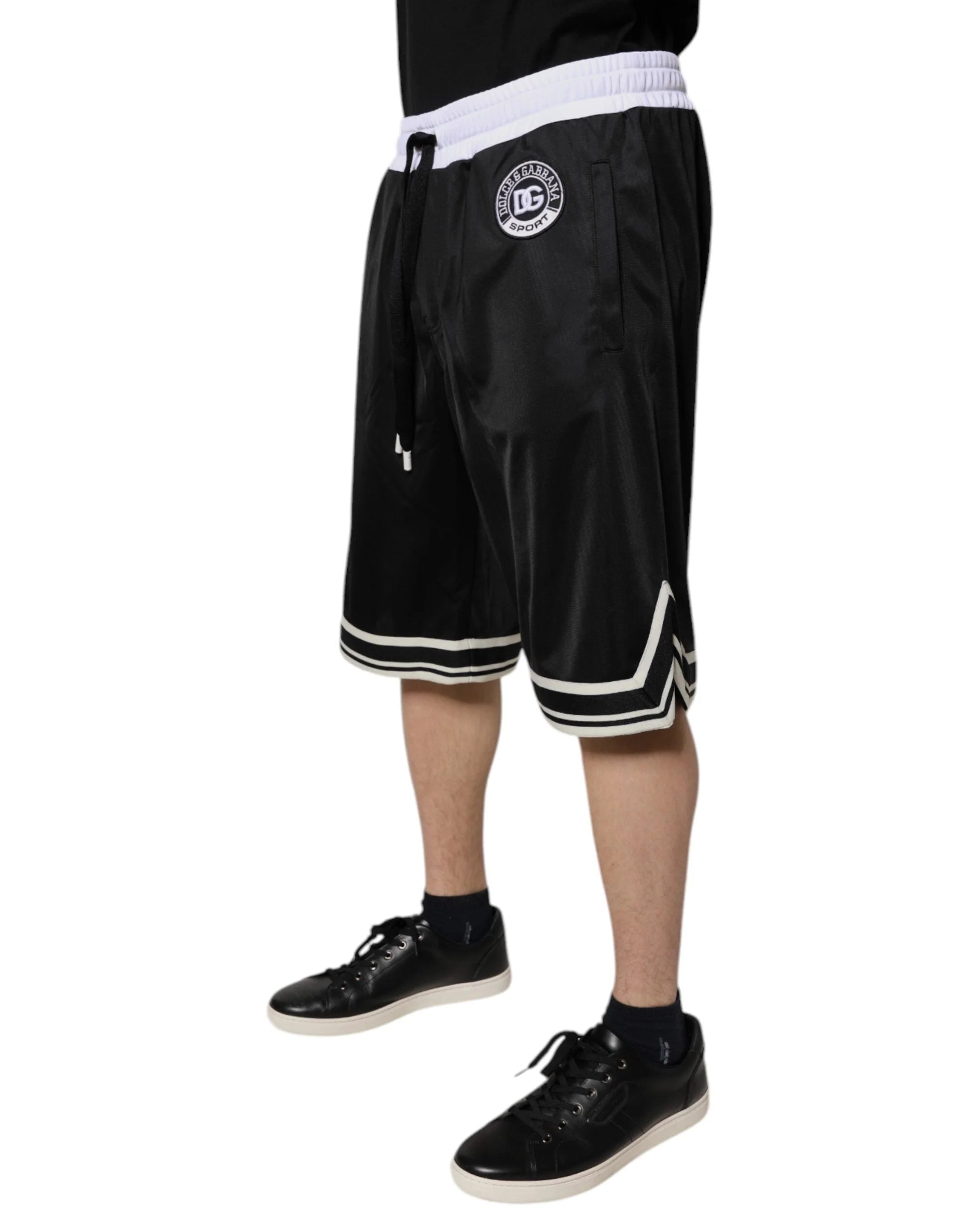 Dolce & Gabbana Black White Men Bermuda Sweatshorts Shorts - Bermudas