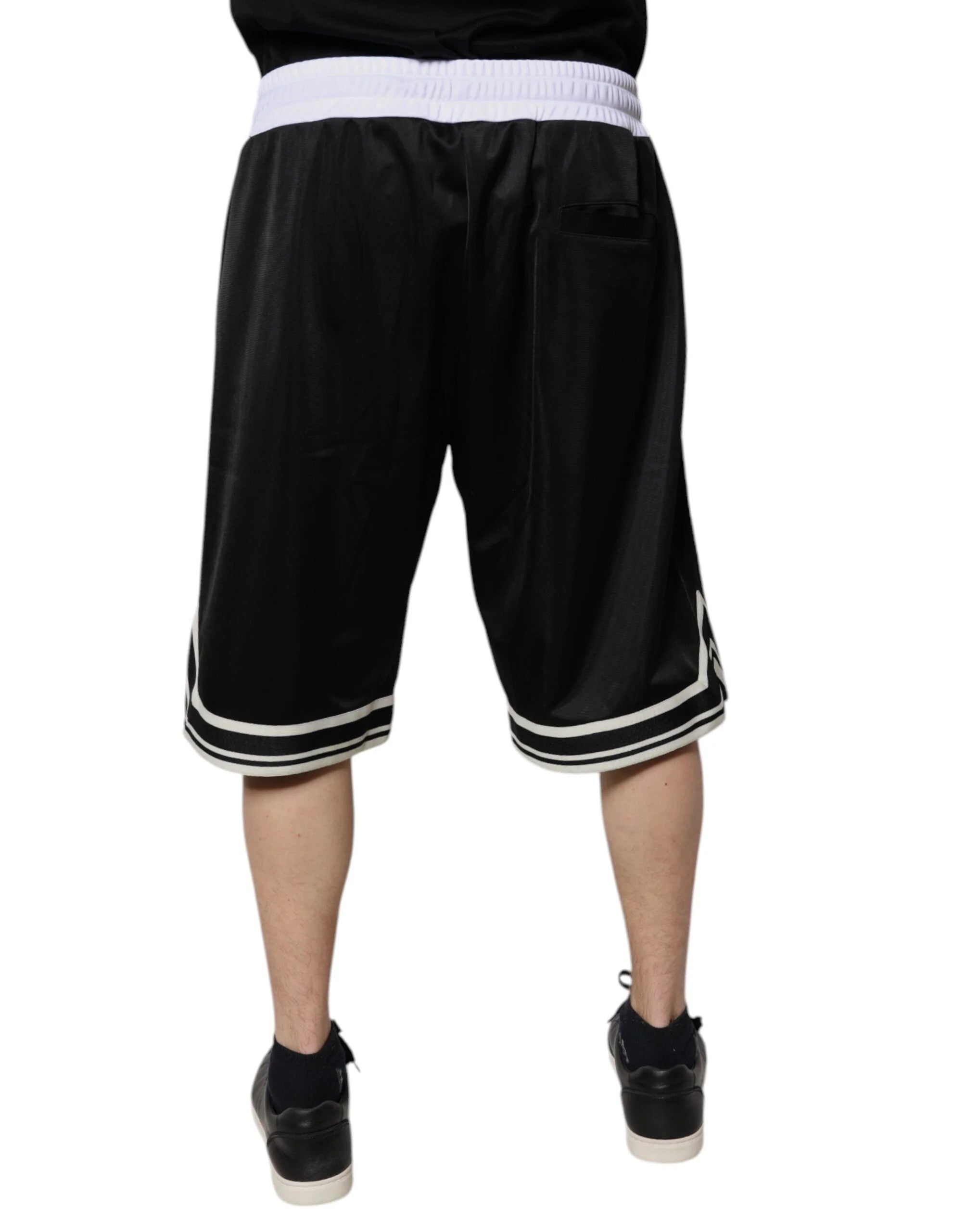 Dolce & Gabbana Black White Men Bermuda Sweatshorts Shorts - Bermudas