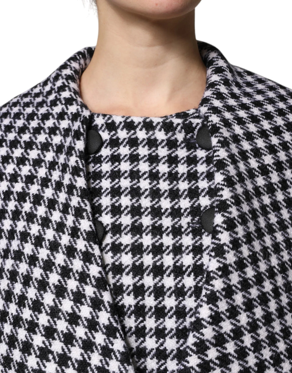 Dolce & Gabbana Black White Monochrome Patterned Floral Cape Jacket - Capes
