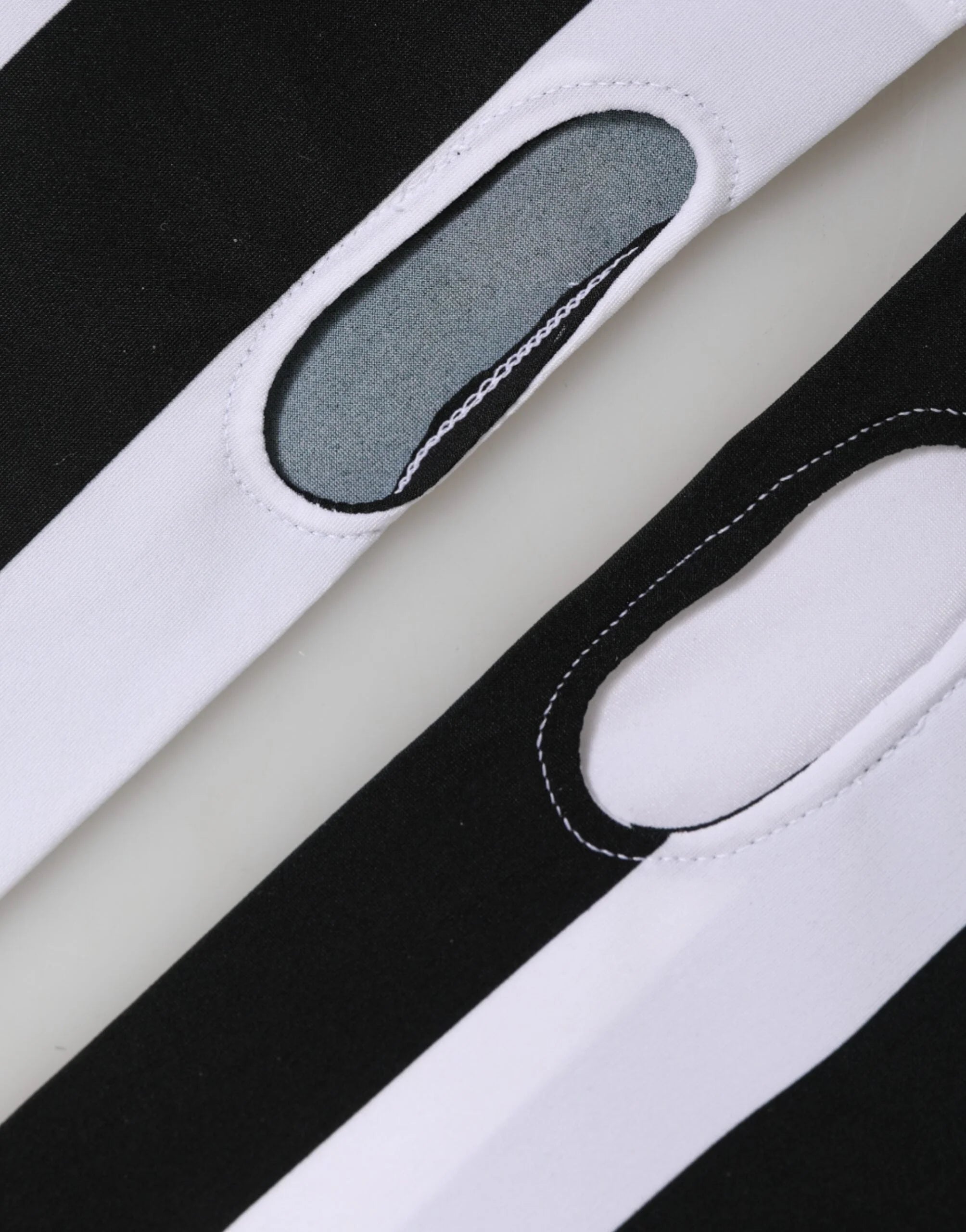 Dolce & Gabbana Black White Nylon Fingerless Wrist Length Gloves - 7|S