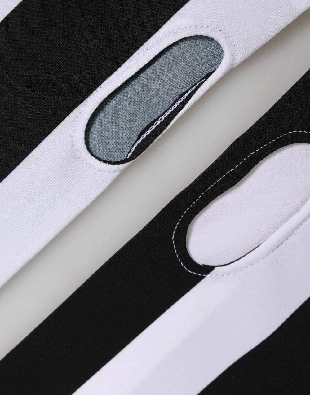 Dolce & Gabbana Black White Nylon Fingerless Wrist Length Gloves - 7|S