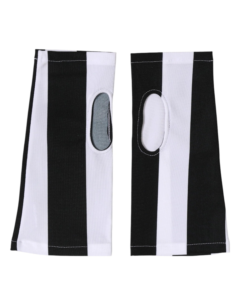 Dolce & Gabbana Black White Nylon Fingerless Wrist Length Gloves - 7|S