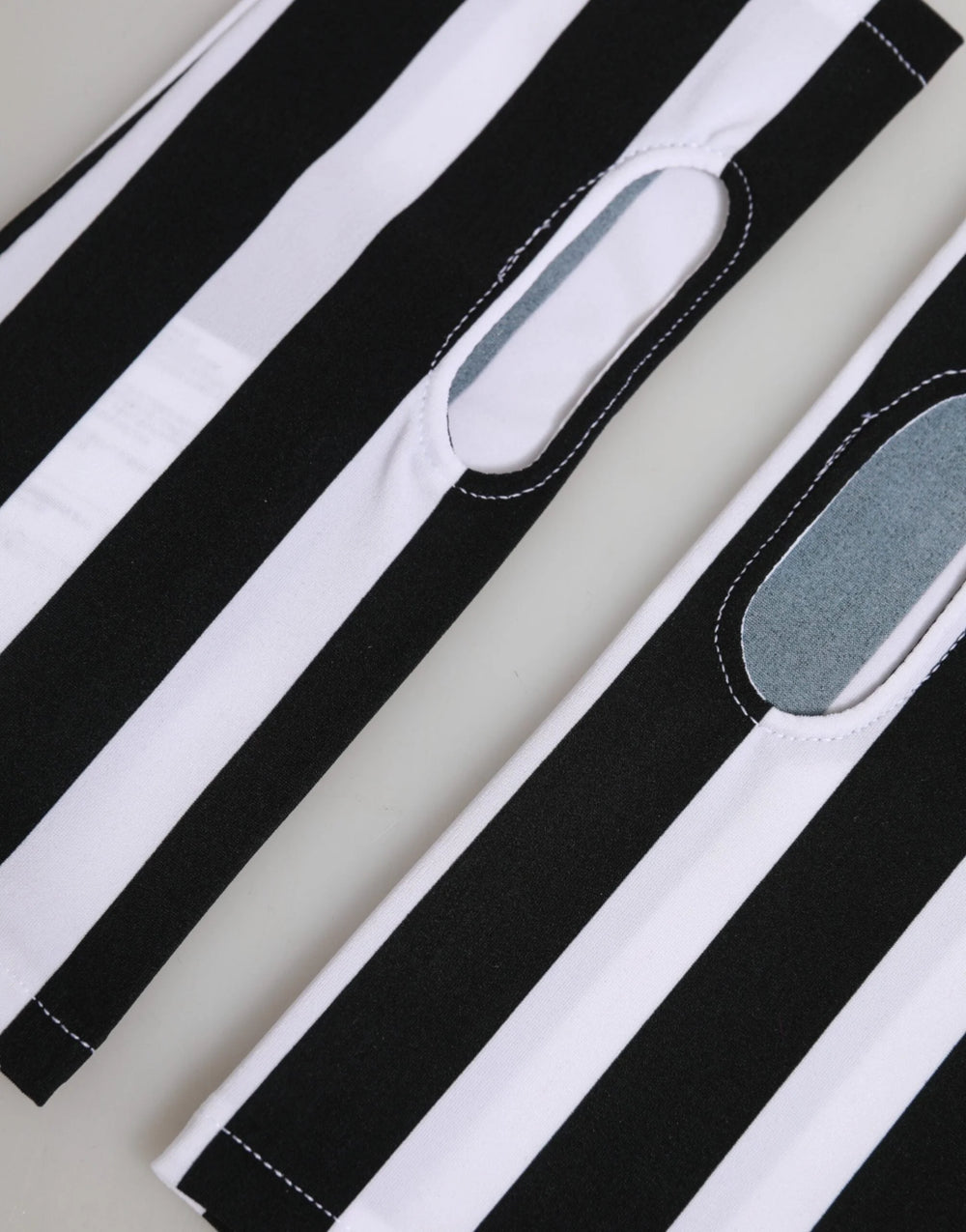 Dolce & Gabbana Black White Nylon Fingerless Wrist Length Gloves - 7|S