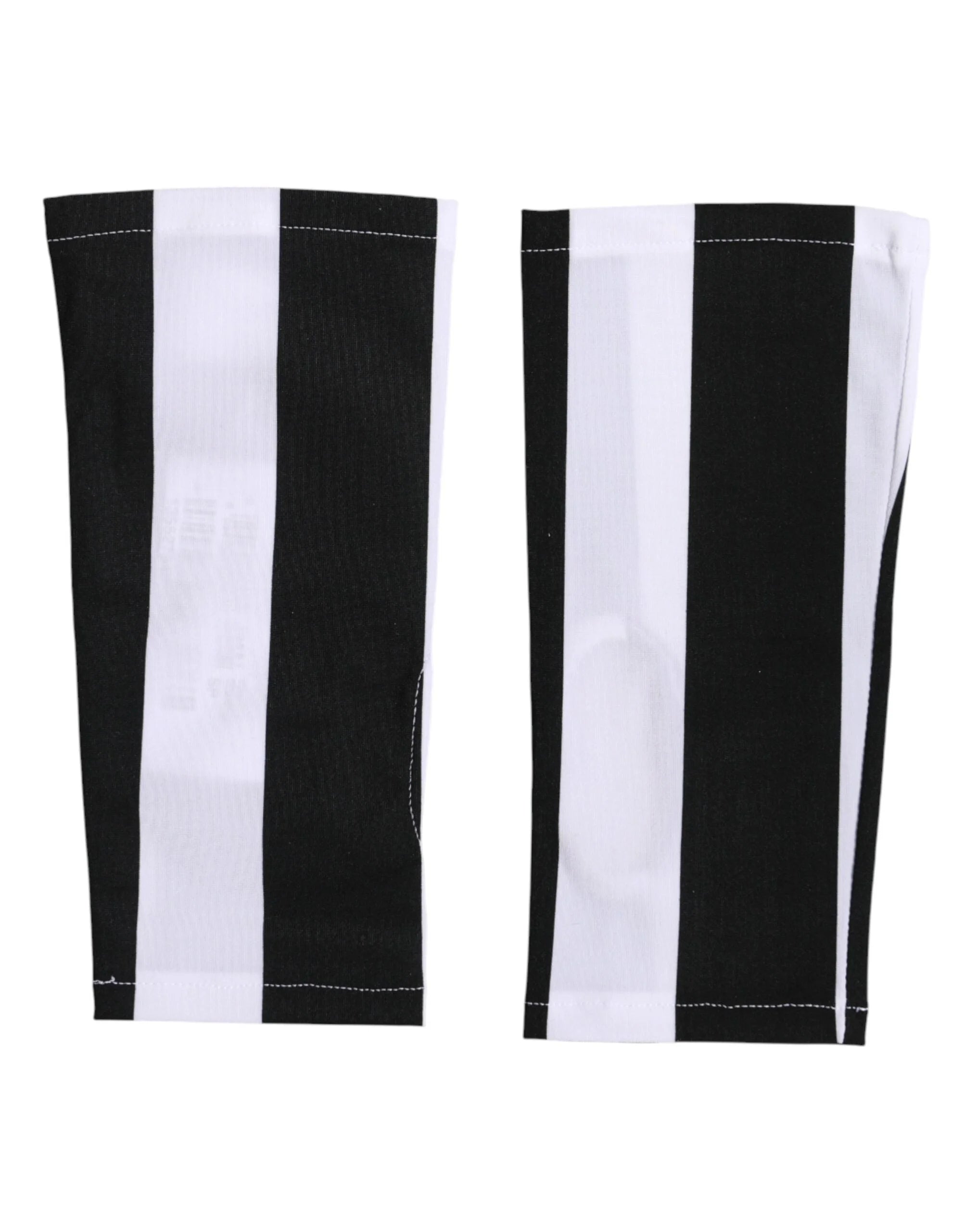 Dolce & Gabbana Black White Nylon Fingerless Wrist Length Gloves - 7|S